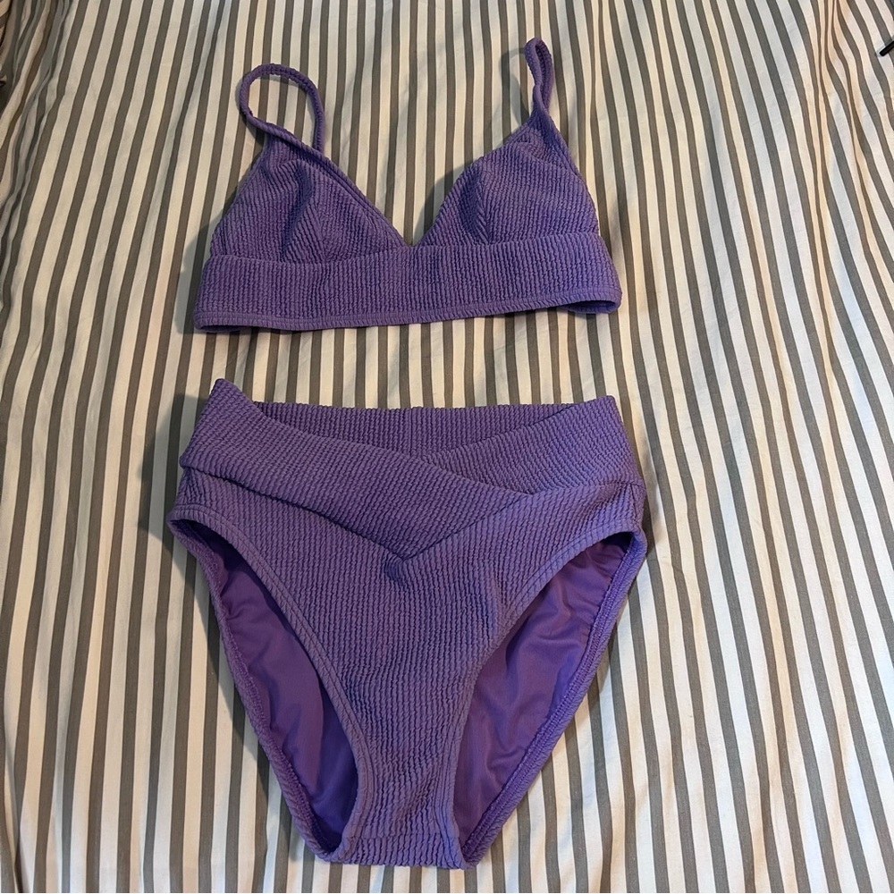 Gap Purple Ribbed Bikini